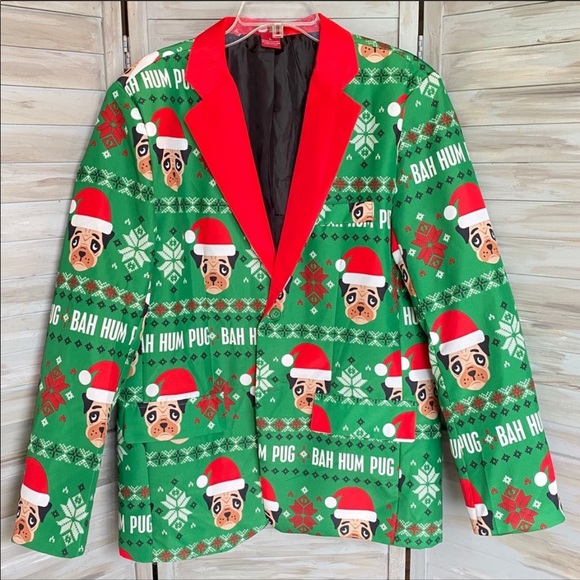 Dec. 25th Other - BAH HUM PUG Ugly Christmas Party Jacket Blazer